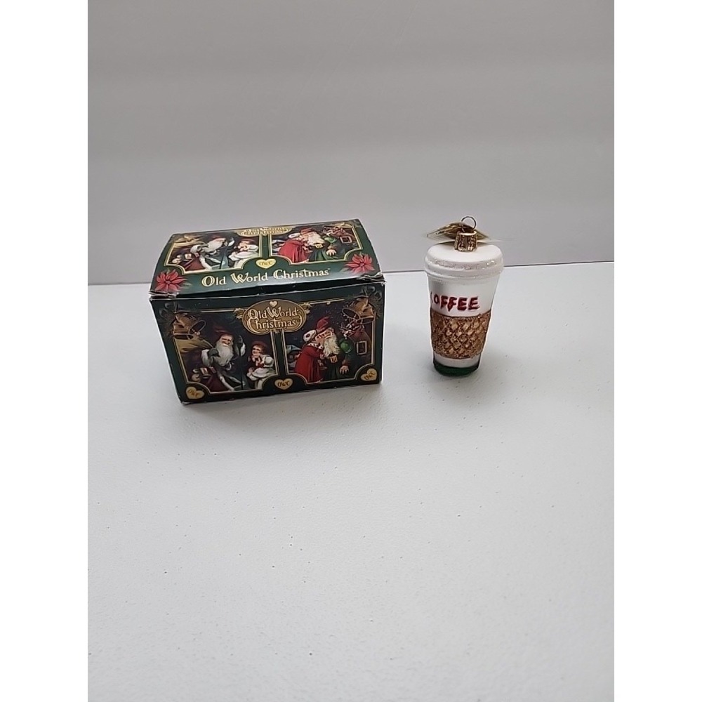 Old World Christmas Ornamment Coffee Brand New In Box